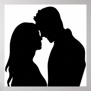 ROMANTIC COUPLE SILHOUETTE POSTER