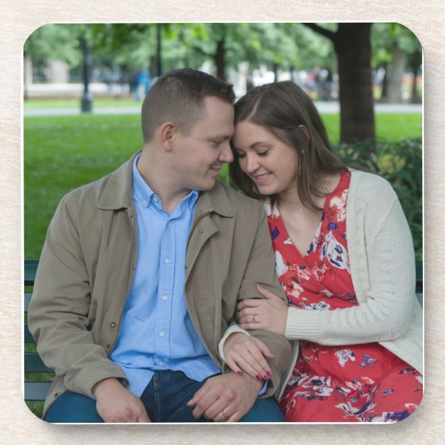Romantic Couple Sitting Close Together Coaster (Front)