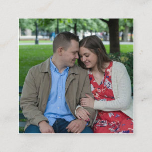 Romantic Couple Sitting Close Together Square Business Card