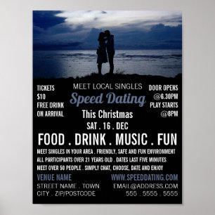 Romantic Couple, Speed Dating Event Advertising Poster