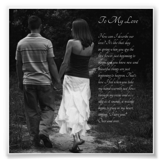 Romantic Couple "To My Love" Verse Photo Print (Front)