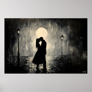 Romantic Couple Under the Moonlight Poster
