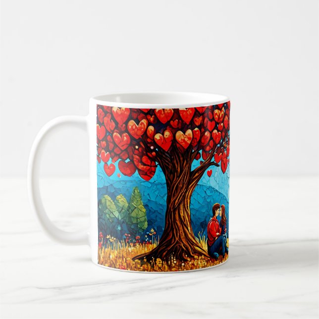 🌳 Romantic Couple Under Tree Coffee Moment ✨ Mug (Left)