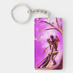 Romantic Couple under tree dance tango Key Ring