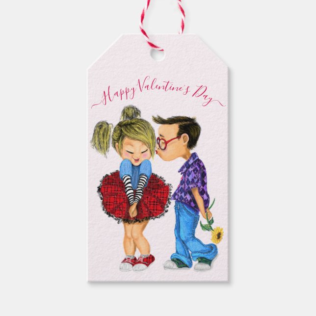 Romantic Couple Valentine's Day Gift Tags (Front)