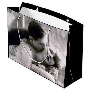 Romantic Couple Vintage Retro Photo Elegant Love Large Gift Bag