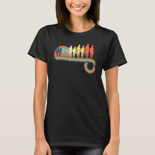 Romantic Couple Walking Hand In Hand On Beach Retr T-Shirt
