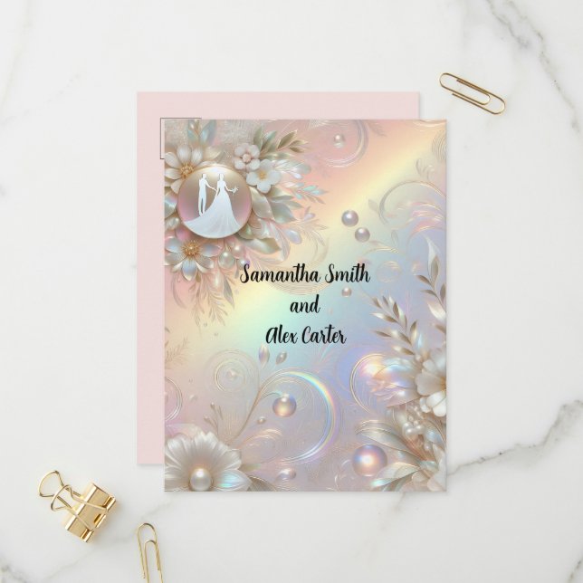 Romantic Couple Wedding Invitation (Front/Back In Situ)