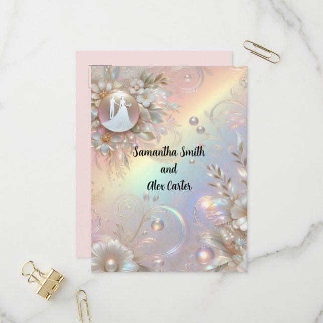 Romantic Couple Wedding Invitation Postcard (Front/Back In Situ)