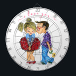 Romantic CoupleDart Board Gift - I Love You Dartboard<br><div class="desc">Cute Romantic Couple - Love - I Love You - Kiss Boy and Girl - Fun Painting - Choose / Add Your Unique Text / Name / Colour - Make Your Special Gift - Resize and move or remove / add elements - image / text with customisation tool. Painting and...</div>