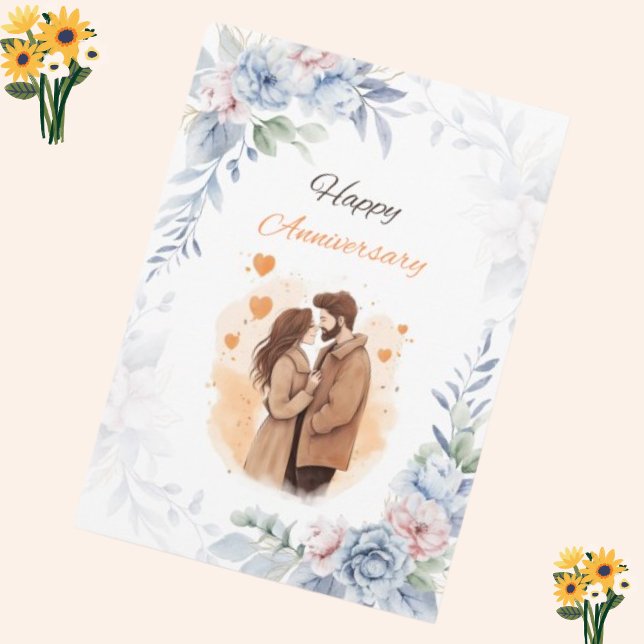 Romantic Couples Celebrating  for Anniversary Invitation (Wish You Happy Anniversary )