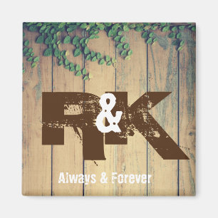 Romantic Couples Initials Close Together Magnet