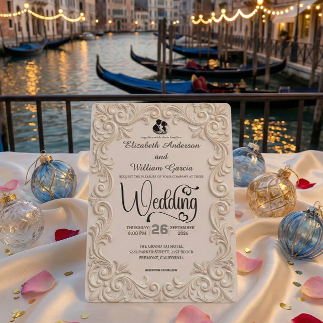 Romantic Cream And Charcoal Formal Calligraphy Invitation (Creator Uploaded)