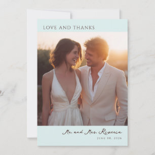 Romantic Cream Elegant Photo Thank You Card