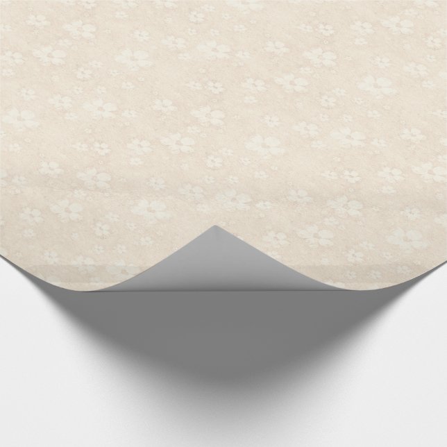 Romantic Cream Flowers Pattern Wrapping Paper (Corner)