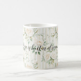Romantic Cream Roses Floral Bridal Shower Wedding Coffee Mug