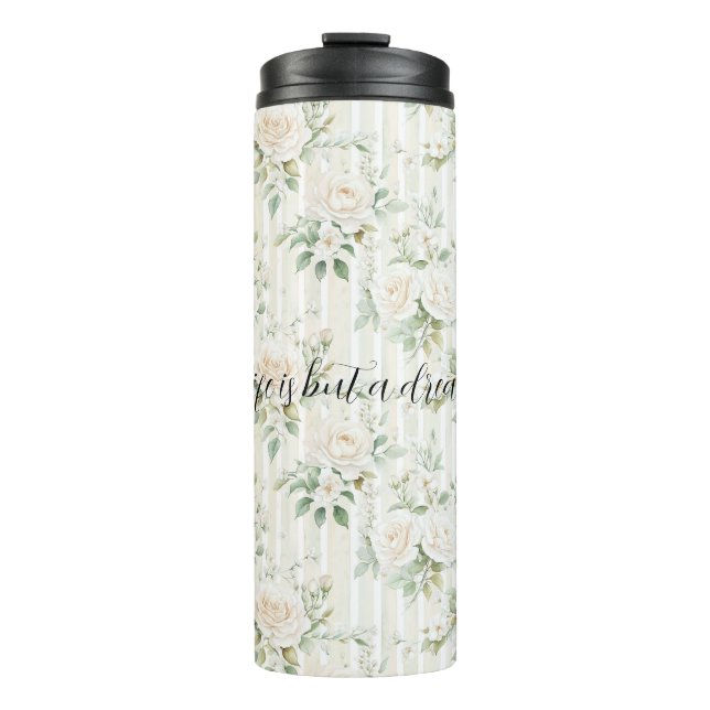 Romantic Cream Roses Floral   Thermal Tumbler (Front)