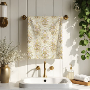 Romantic Cream Towels Victorian Damask Touch