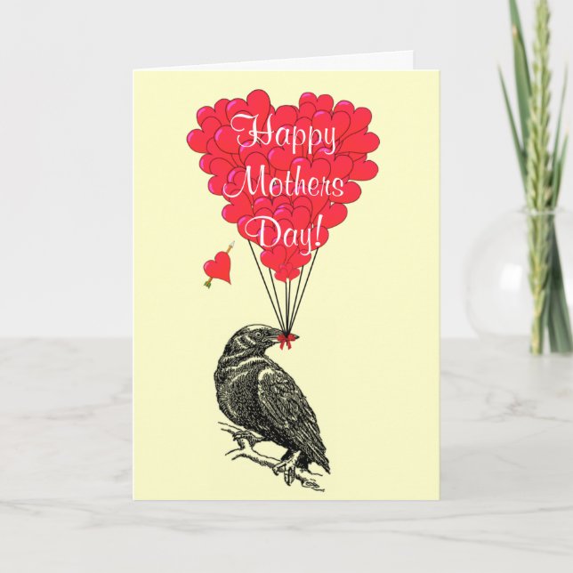 Romantic crow mothers day card (Front)