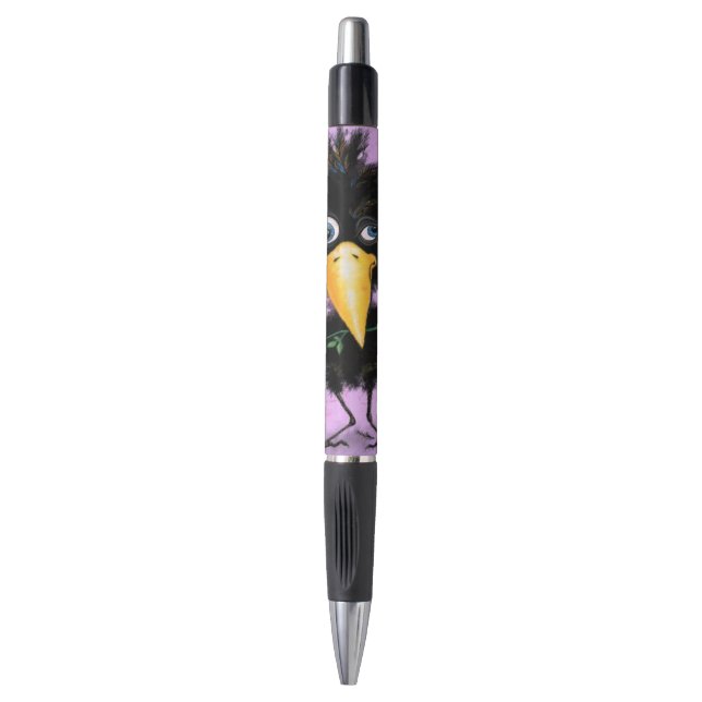Romantic Crow with Rose Funny Pen (Front Vertical)