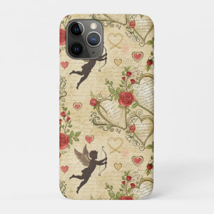 Romantic Cupid Victorian Calligraphy Valentine iPhone 11 Pro Case