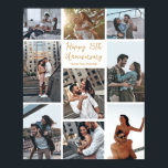 Romantic Custom Anniversary Modern Photo Collage Poster<br><div class="desc">Chic customisable photo collage poster for your husband,  wife,  girlfriend,  or boyfriend on your anniversary. Add 9 of your favourite relationship,  engagement,  or wedding photos and order this print as a romantic gift for your partner. A beautiful personalised gift full of memories.</div>