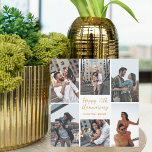 Romantic Custom Anniversary Photo Collage Card<br><div class="desc">Chic customisable photo collage square card for your husband,  wife,  girlfriend,  or boyfriend on your anniversary. Add 6 of your favourite relationship,  engagement,  or wedding photos and order as a romantic gift for your partner. A beautiful personalised gift full of memories.</div>