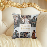Romantic Custom Anniversary Photo Collage Modern Cushion<br><div class="desc">Chic customisable photo collage throw pillow for your husband,  wife,  girlfriend,  or boyfriend on your anniversary. Add 6 of your favourite relationship,  engagement,  or wedding photos and order as a romantic gift for your partner. A beautiful personalised gift full of memories.</div>