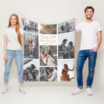 Romantic Custom Anniversary Photo Collage Modern Fleece Blanket<br><div class="desc">Chic customisable photo collage blanket for your husband,  wife,  girlfriend,  or boyfriend on your anniversary. Add 9 of your favourite relationship,  engagement,  or wedding photos and order as a romantic gift for your partner. A beautiful personalised gift full of memories.</div>