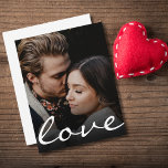 Romantic Custom Photo Love Script Make it Unique Card<br><div class="desc">Love is in the air, this design is simple and romantic; and it does the talking for you. A symbol or representation of love, you just need to upload your favourite photo to customise it and make it unique. Love script typography is also customisable, for you to personalise it with...</div>
