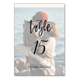 Romantic Custom Photo Personalised Modern Wedding Table Number
