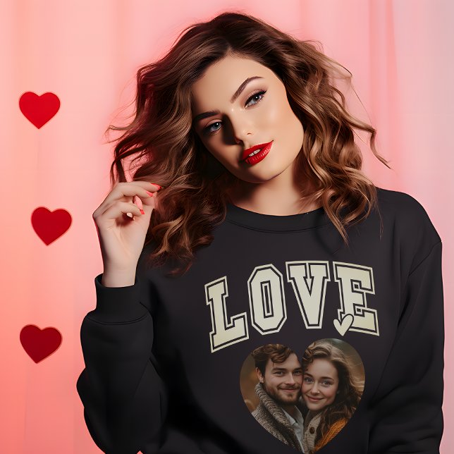 Romantic Custom  Valentine Heart Photo womens Sweatshirt (Romantic Custom Valentine Heart Photo womens Sweatshirt)