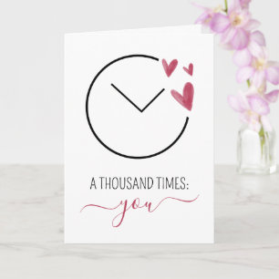 Romantic Cute A Thousand Times You Anniversary Card