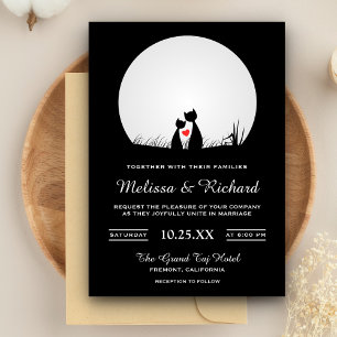 Romantic Cute Cat Couple Wedding Invitation