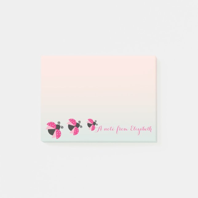 Romantic Cute Lovely  Stylish ,Ladybugs Post-it Notes (Front)