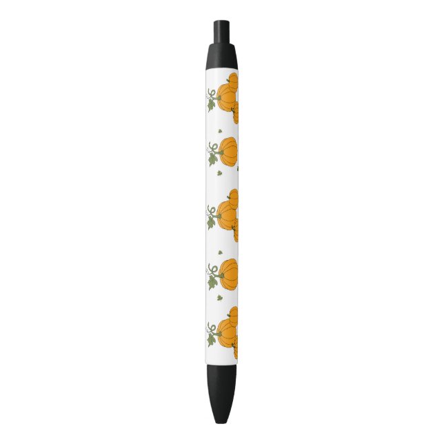 Romantic Cute orange pumpkin harvest   Black Ink Pen (Front Vertical)