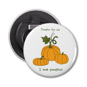 Romantic Cute orange pumpkin harvest    Bottle Opener