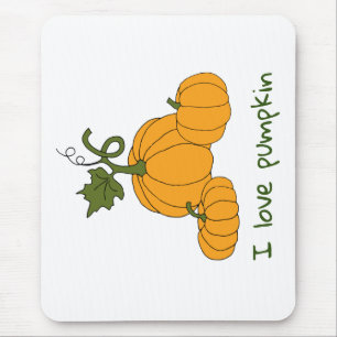 Romantic Cute orange pumpkin harvest Mouse Pad
