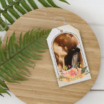 Romantic Cute Peach Floral Arch Photo Wedding Gift Tags<br><div class="desc">Romantic Cute Peach Floral Arch Photo Wedding Gift Tags . The design has watercolor background with peach colour florals and space to add a photo and to add names of the newly wed couple . These gift tags can be customised by changing the names of the bride and groom and...</div>