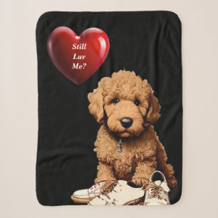 Romantic Cute Puppy Valentine Sherpa Blanket