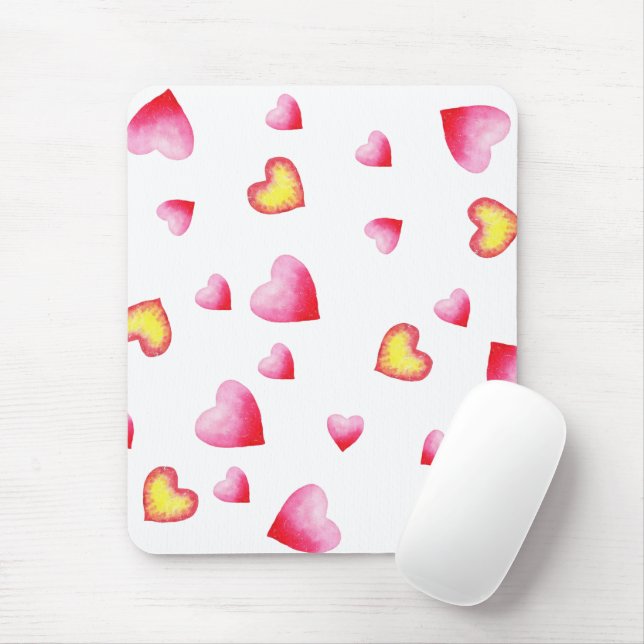 Romantic Cute Red Heart   Mouse Pad (With Mouse)