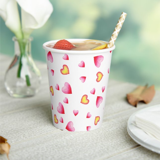 Romantic Cute Red Heart      Paper Cups (Insitu)