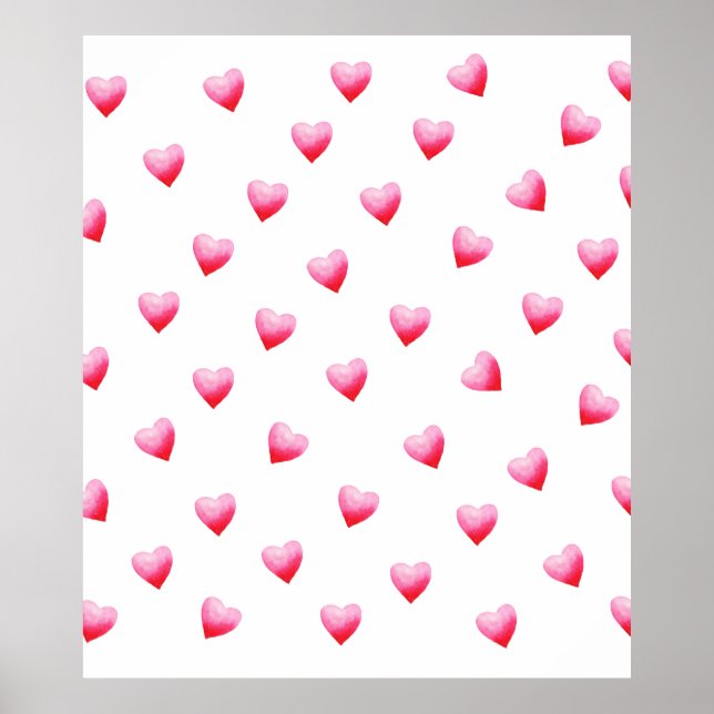Romantic Cute Red Heart    Poster (Front)