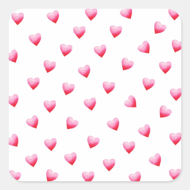 Romantic Cute Red Heart     Square Sticker (Front)