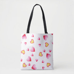 Romantic Cute Red Heart   Tote Bag