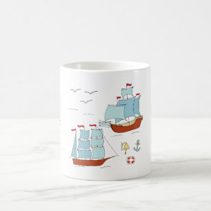 Romantic Cute sailing ships Coffee Mug