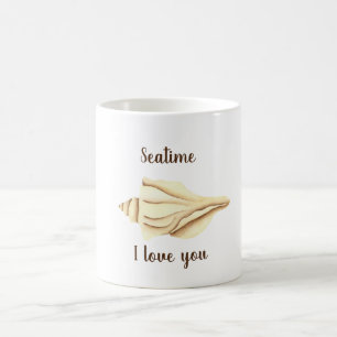 Romantic Cute watercolor Seatime Shell Coffee Mug