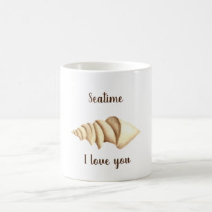 Romantic Cute watercolor Seatime Shell Coffee Mug