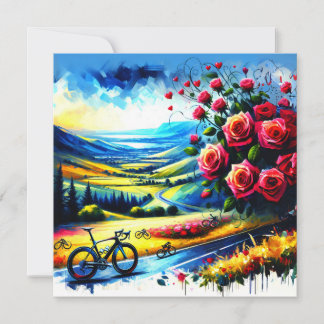 Romantic Cycling Pillow Valentine's Day Gift for C Holiday Card