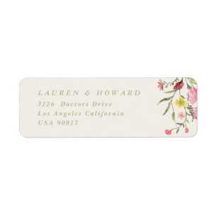 romantic dainty floral spring Return Address Label